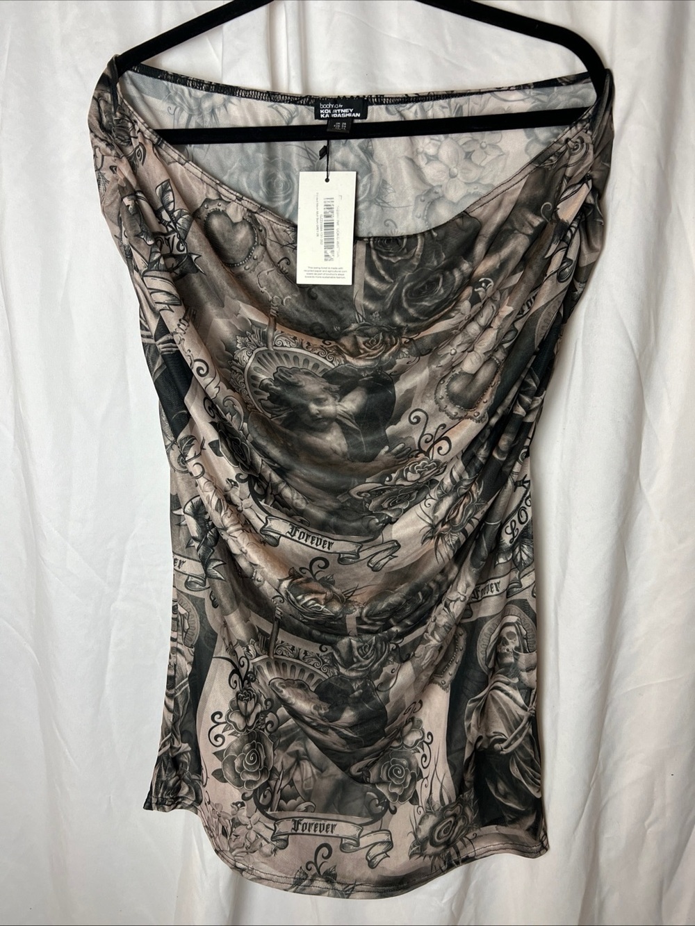 Kourtney Kardashian Tattoo Sheer Dress